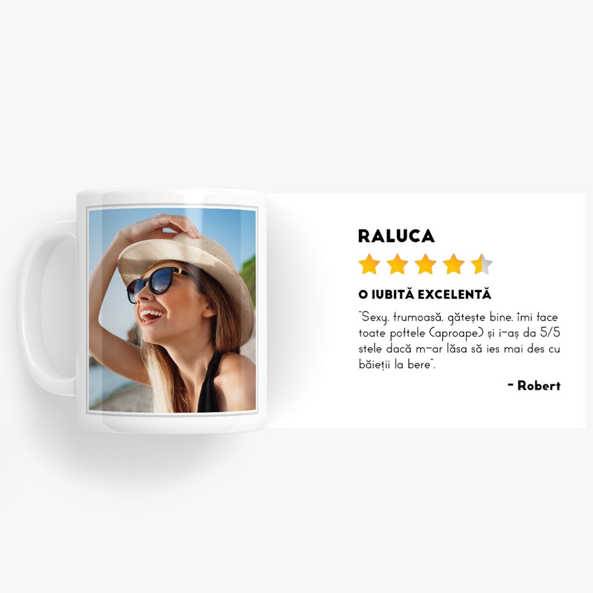 Cană personalizată cu o poză și text - Review
