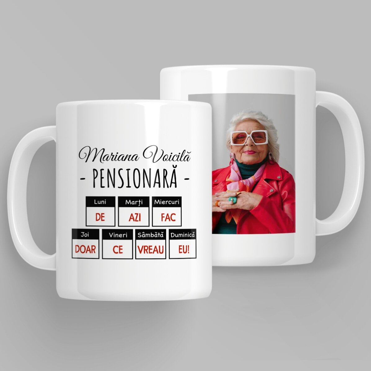 Personalised mug with photo and message – Retirement