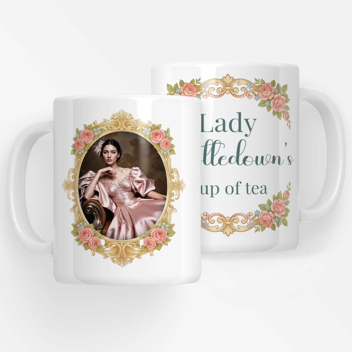 Personalised mug with photo and text - Bridgerton Aesthetic