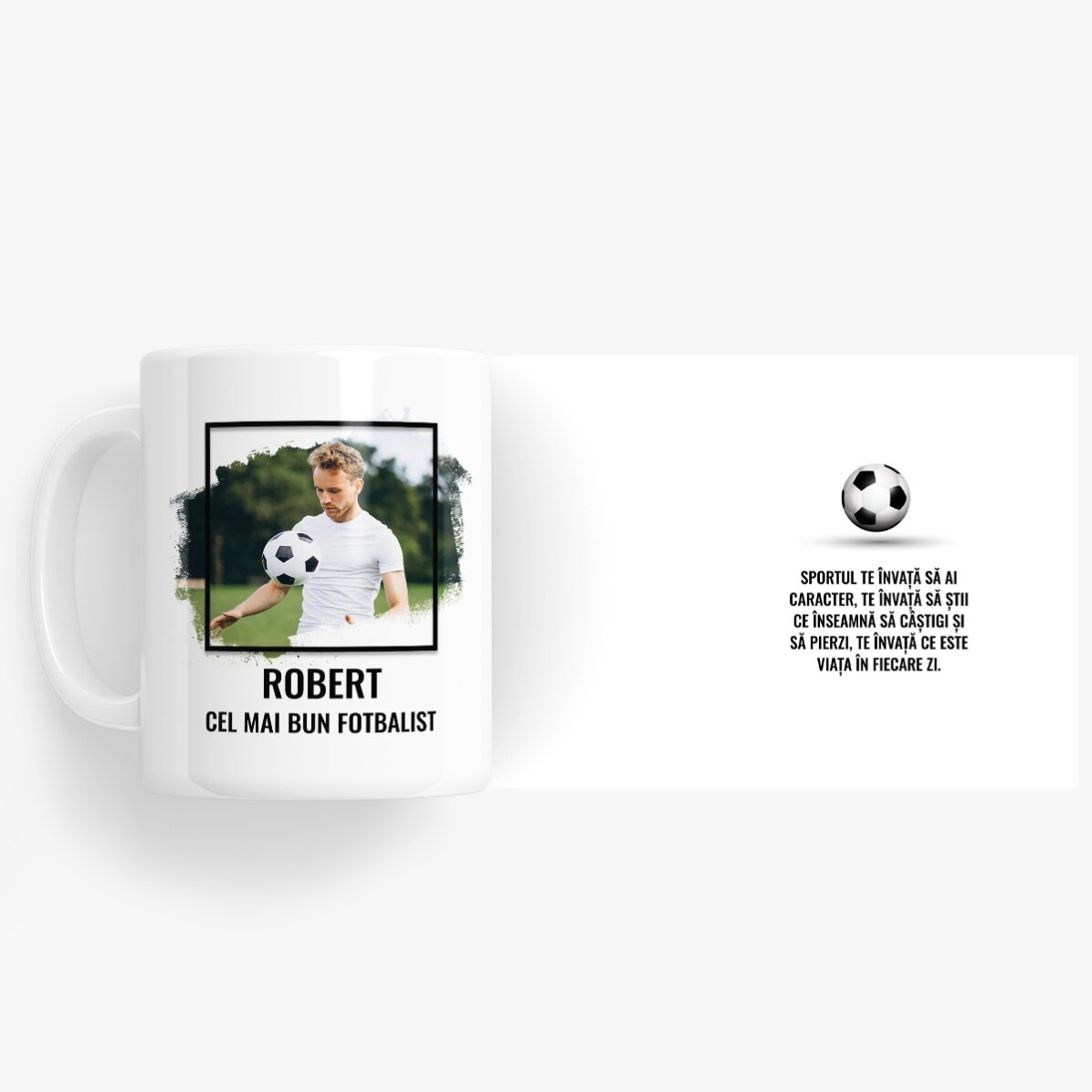 Cană personalizată cu poză și text - FOTBAL