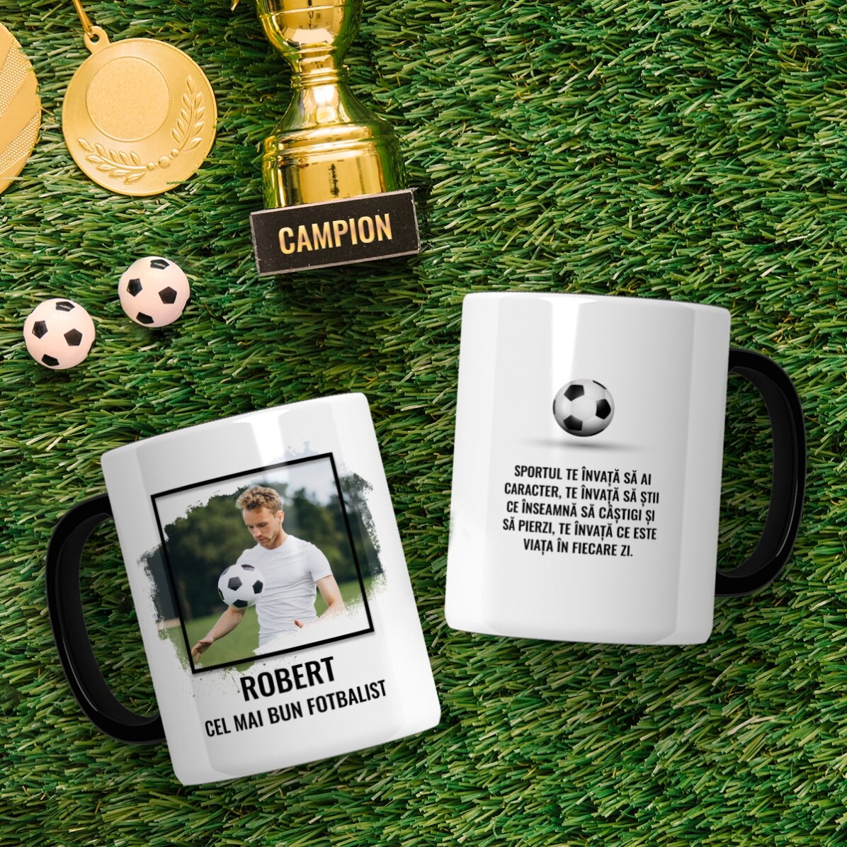 Cană personalizată cu poză și text - FOTBAL