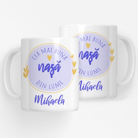 Personalised mug with text – The best godmother