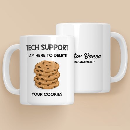 Cană personalizată cu text - Cookies (programmer)