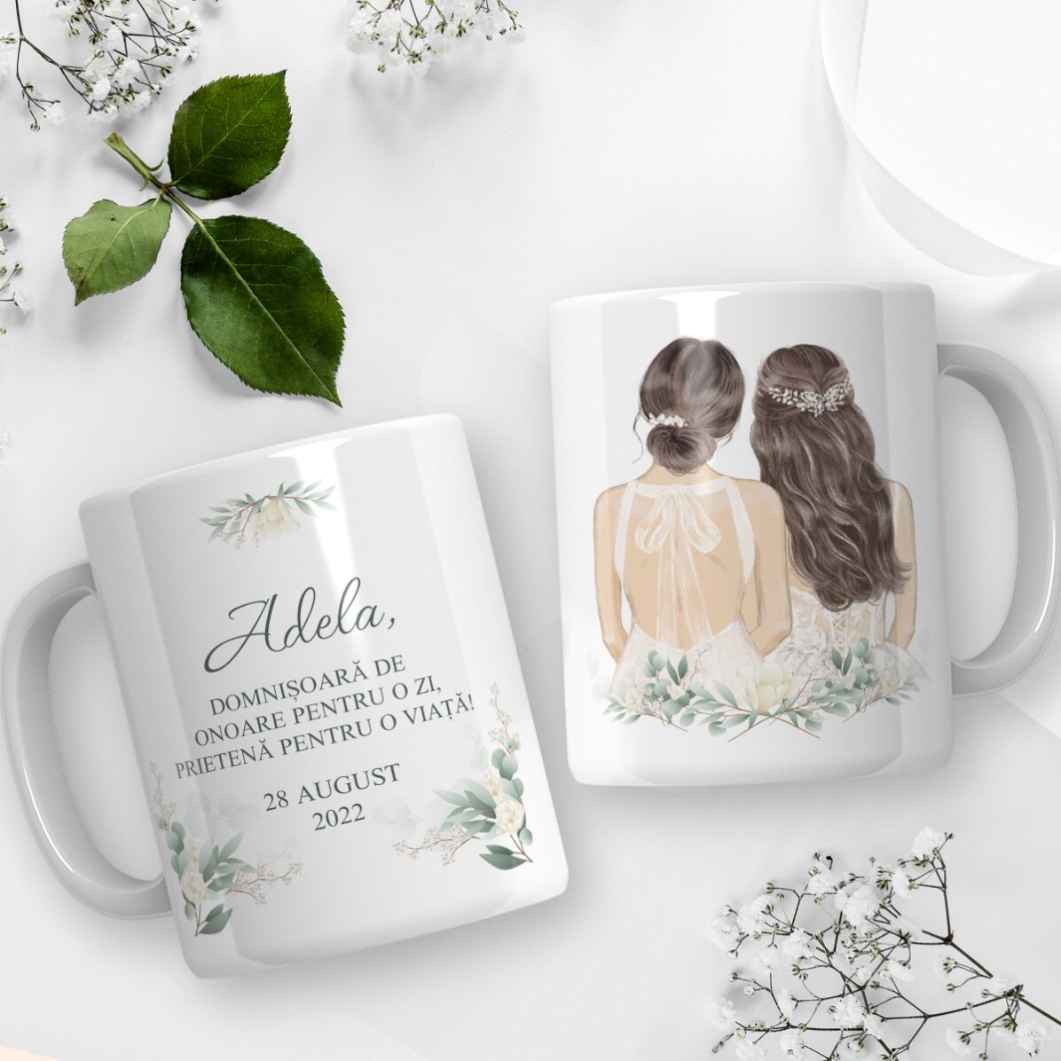 Cană personalizată cu text - Domnișoară de onoare
