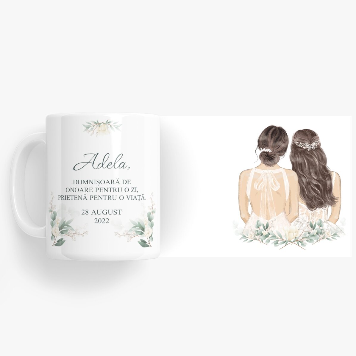 Cană personalizată cu text - Domnișoară de onoare