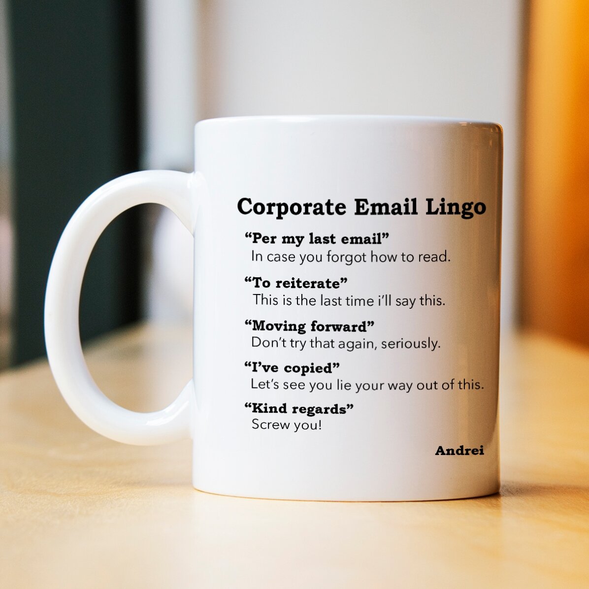 Cană personalizată cu text - Email corporatist