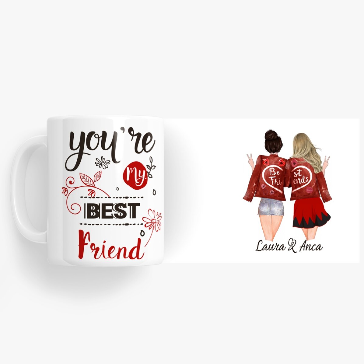 Personalised mug with text - Friends forever