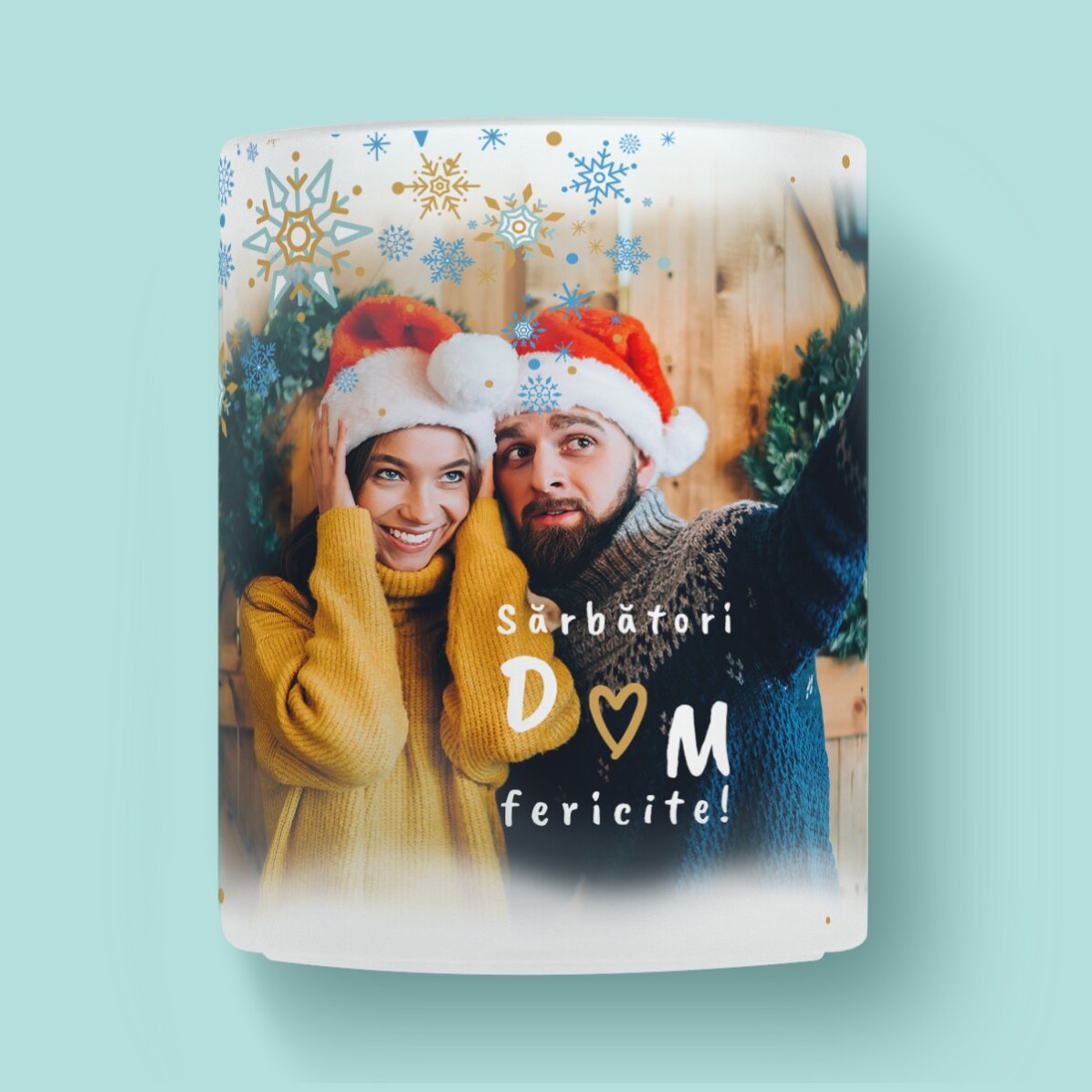 Cană sticlă mată personalizată cu text - Frosted