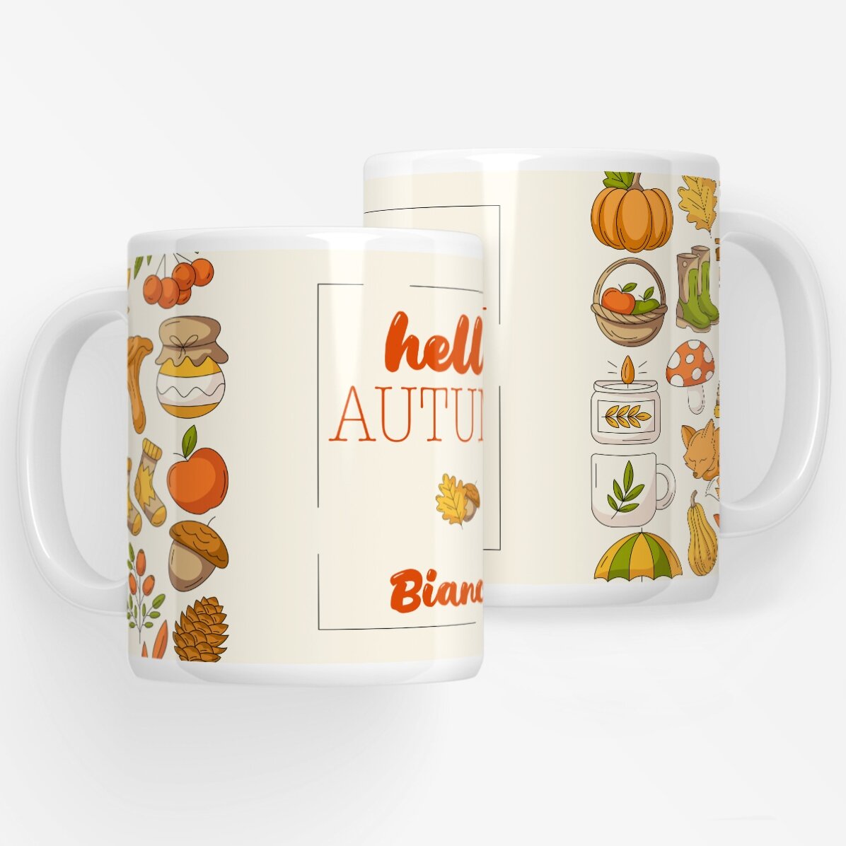 Personalised mug with text - Hello Autumn