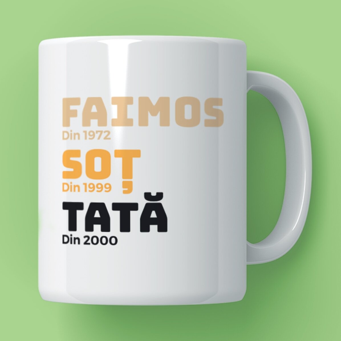 Cană personalizată cu text - Istoria tatălui