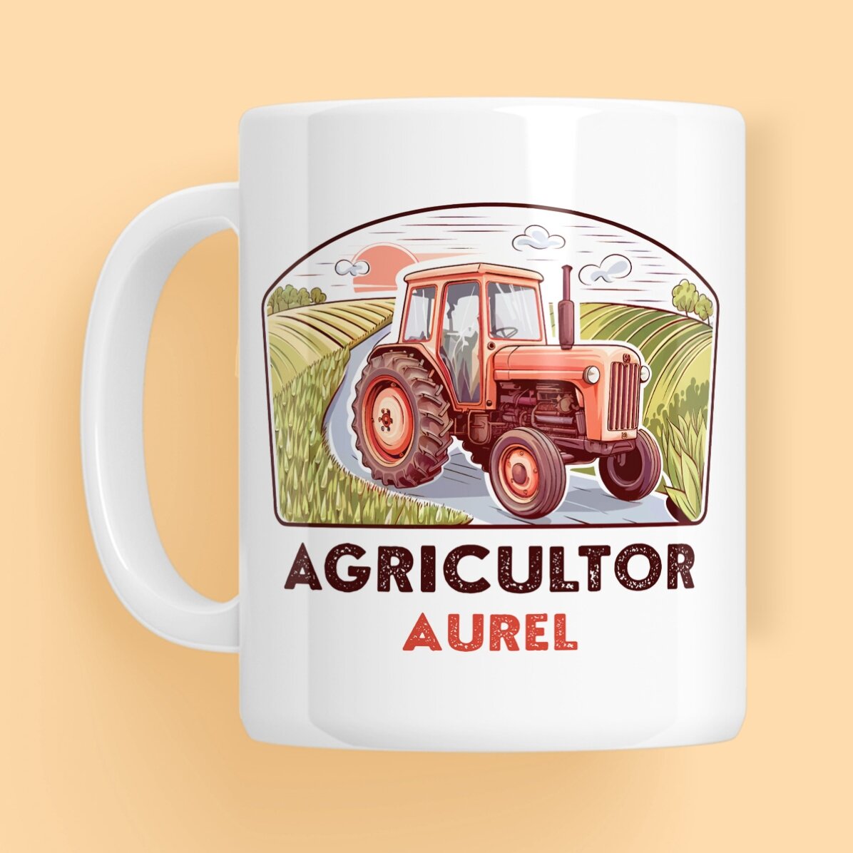 Cană personalizată cu text pentru agricultori - Tractor