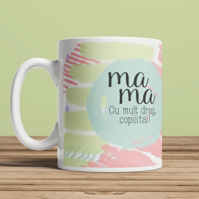 Cană personalizată cu text pentru mama - Pastel