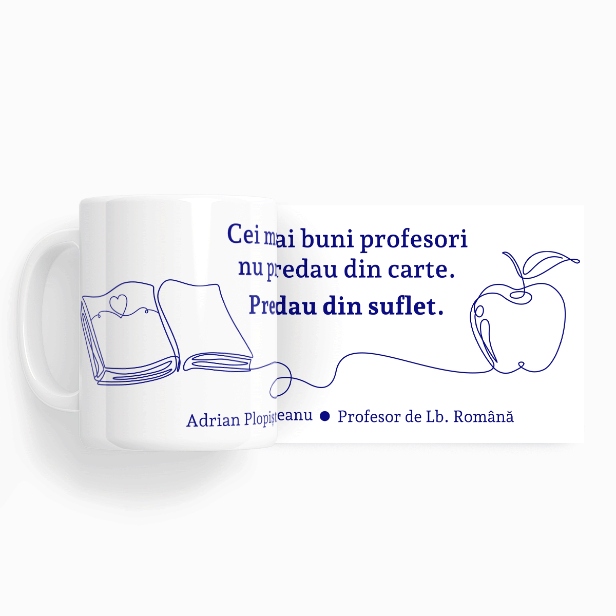 Personalised mug with text for teachers