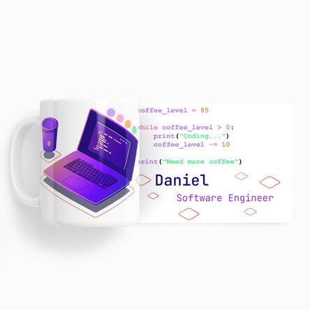 Personalised mug with text - Programming