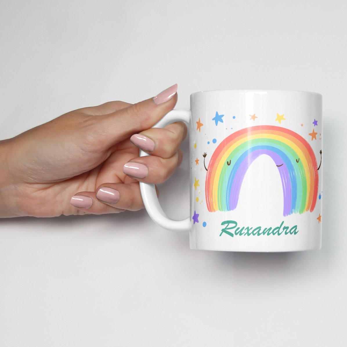 Cană personalizată cu text - Rainbow