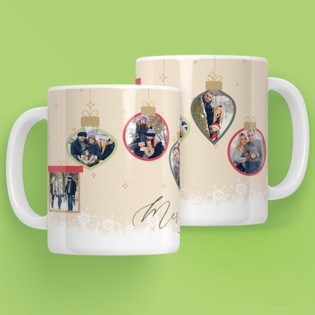 Cană personalizată cu text și poze - Amintiri de Crăciun