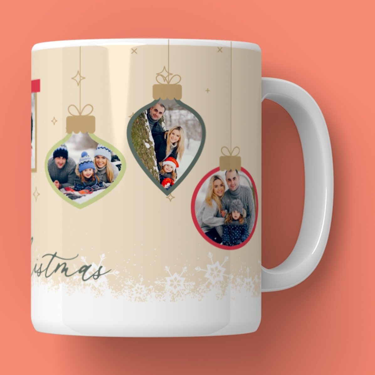 Cană personalizată cu text și poze - Amintiri de Crăciun