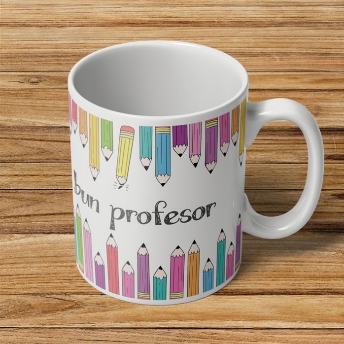 Cană personalizată cu text - Creioane colorate