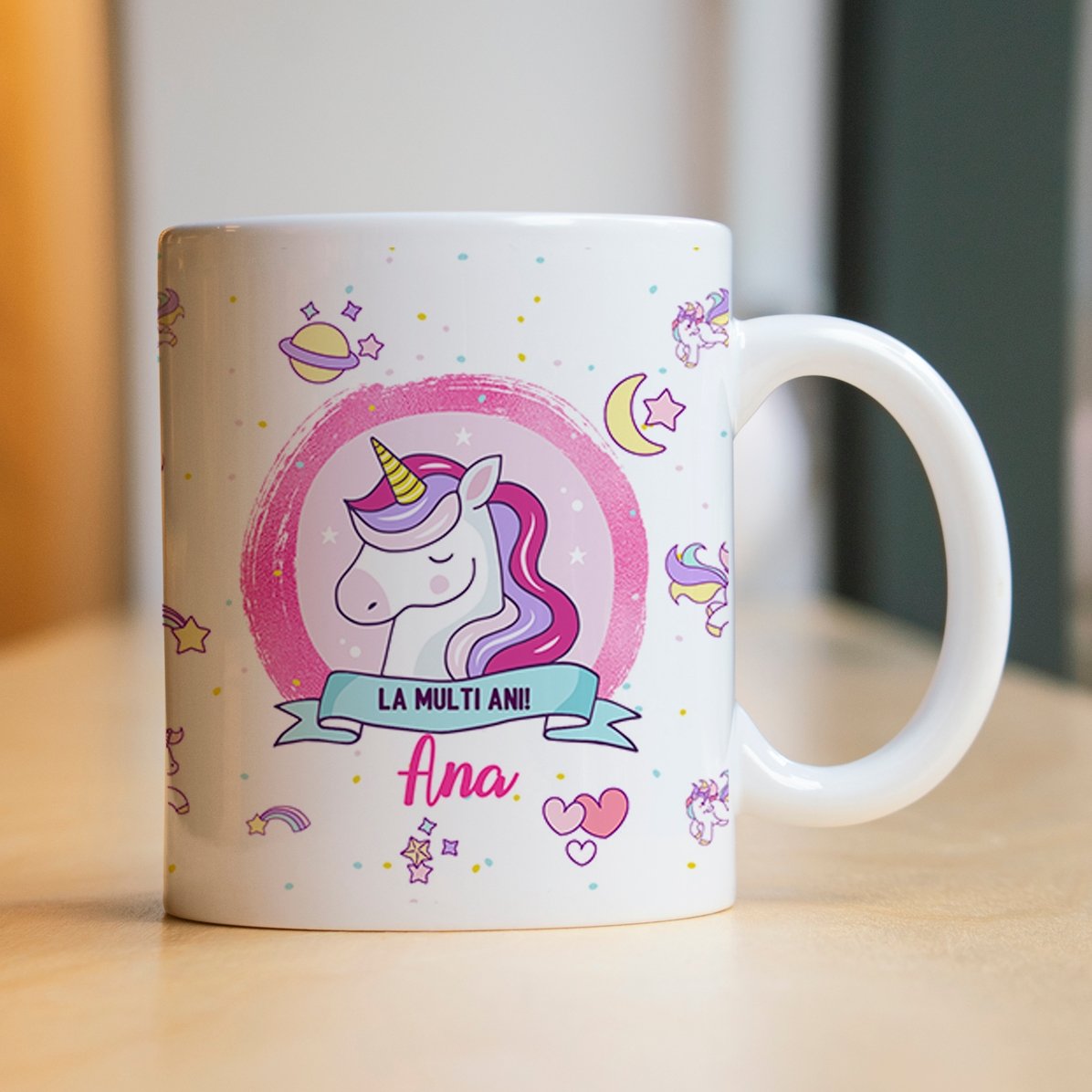 Cană personalizată cu text - Unicorni