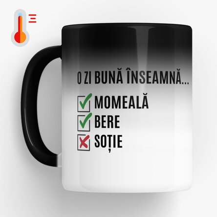 Cană termosensibilă personalizată cu text - Ziua pescarului 