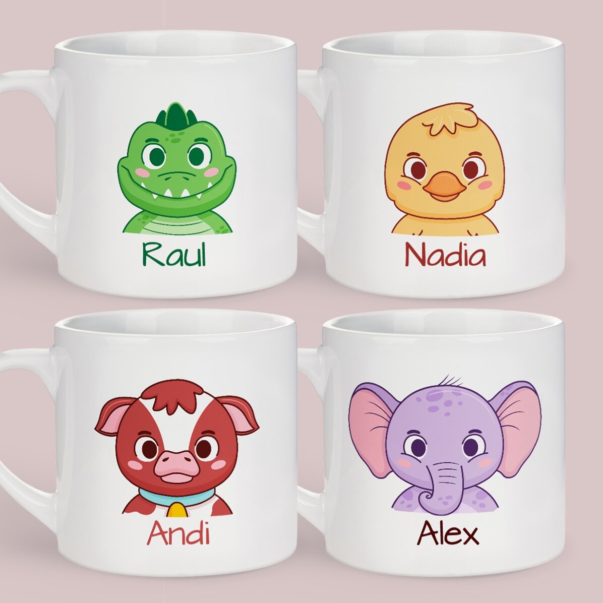 Cană personalizată pentru copii cu nume - Animăluț simpatic