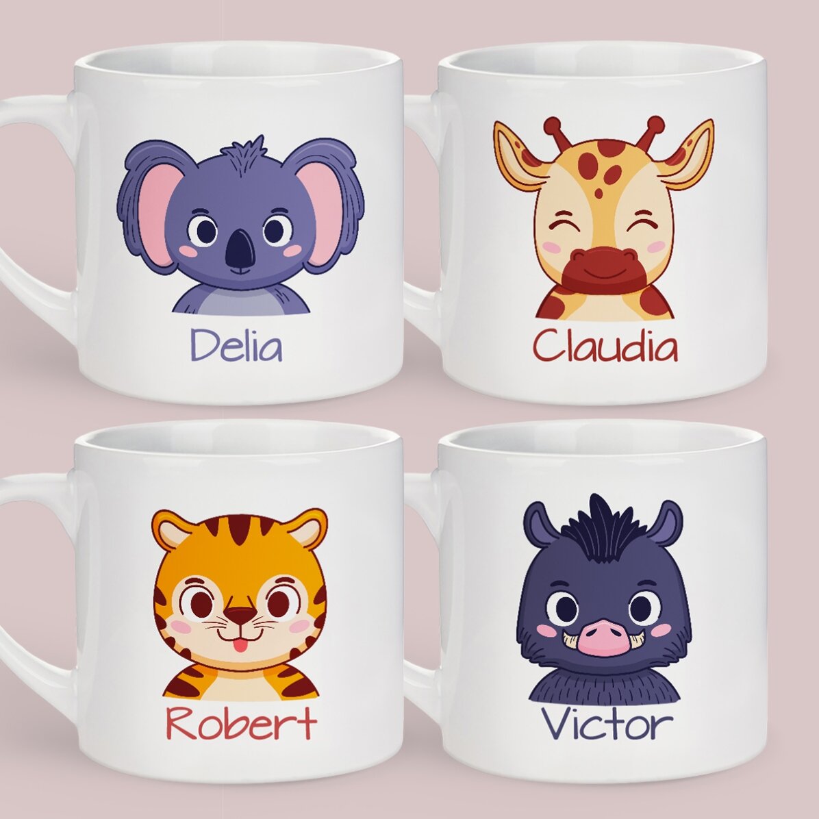 Cană personalizată pentru copii cu nume - Animăluț simpatic
