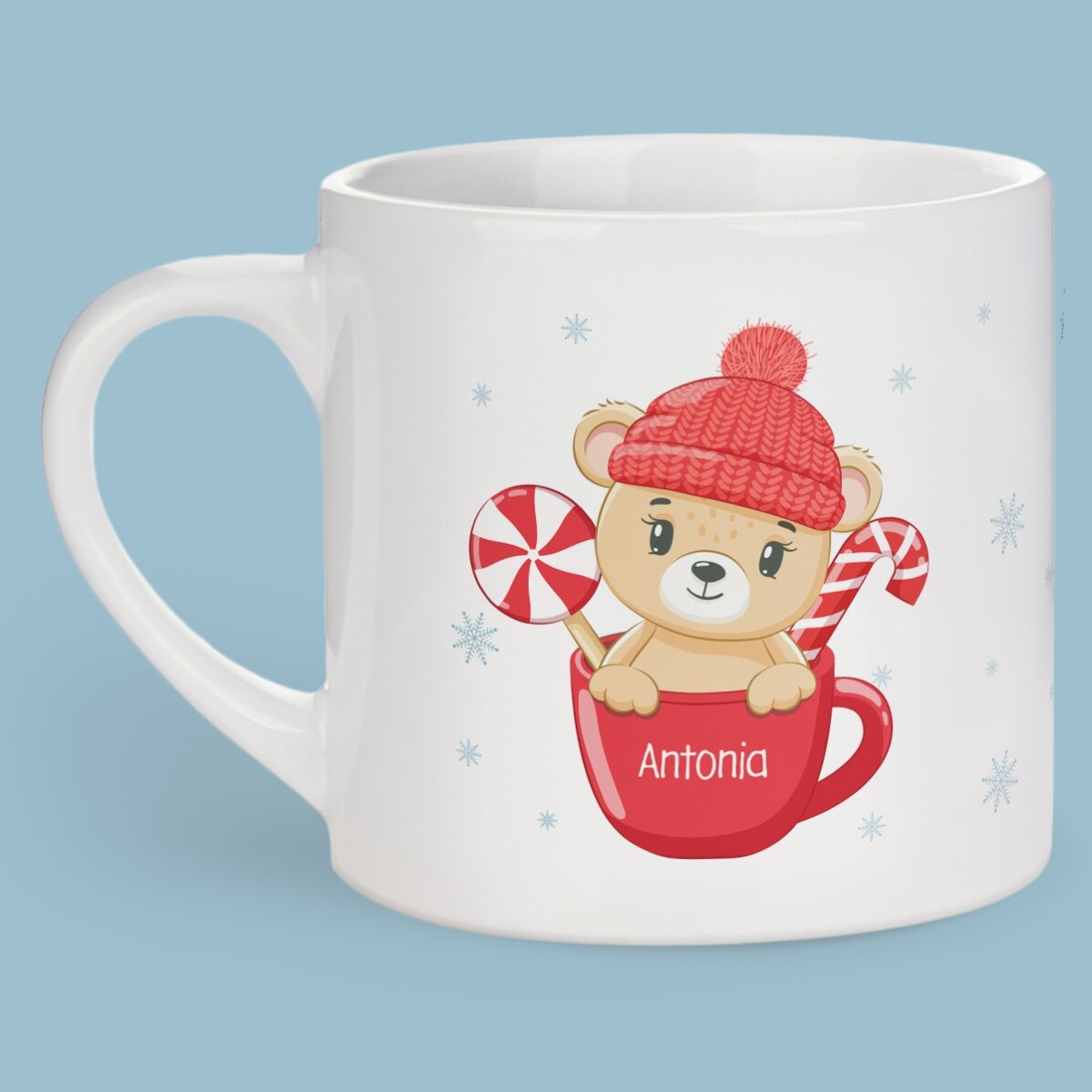 Cană personalizată pentru copii cu nume și poză - Crăciun