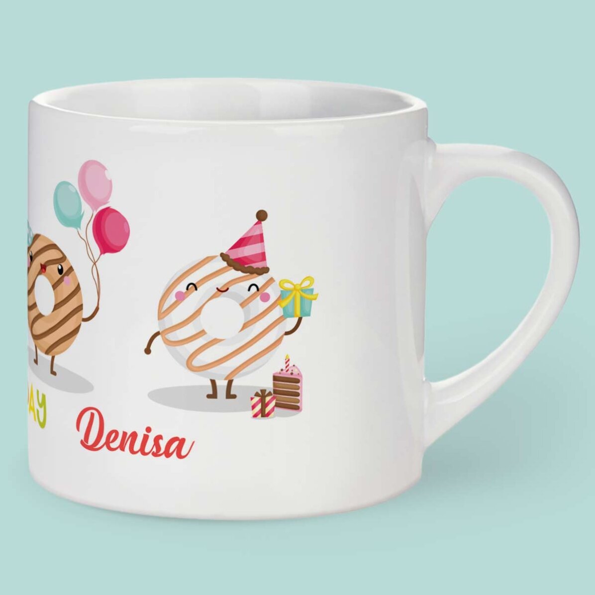 Cană personalizată pentru copii cu text - Donuts