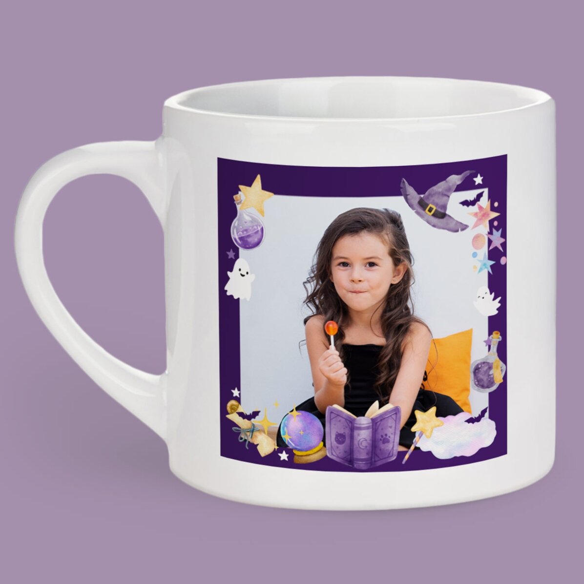 Cană personalizată pentru copii cu text și poză - Halloween