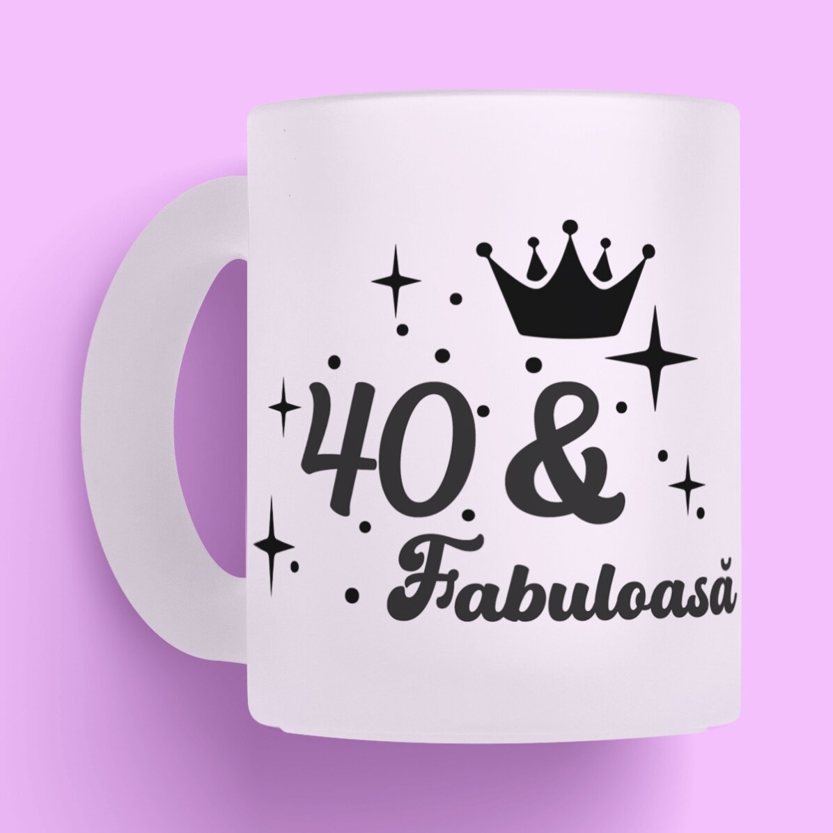 Personalised frosted glass tumbler with birthday message - Fabuloasa