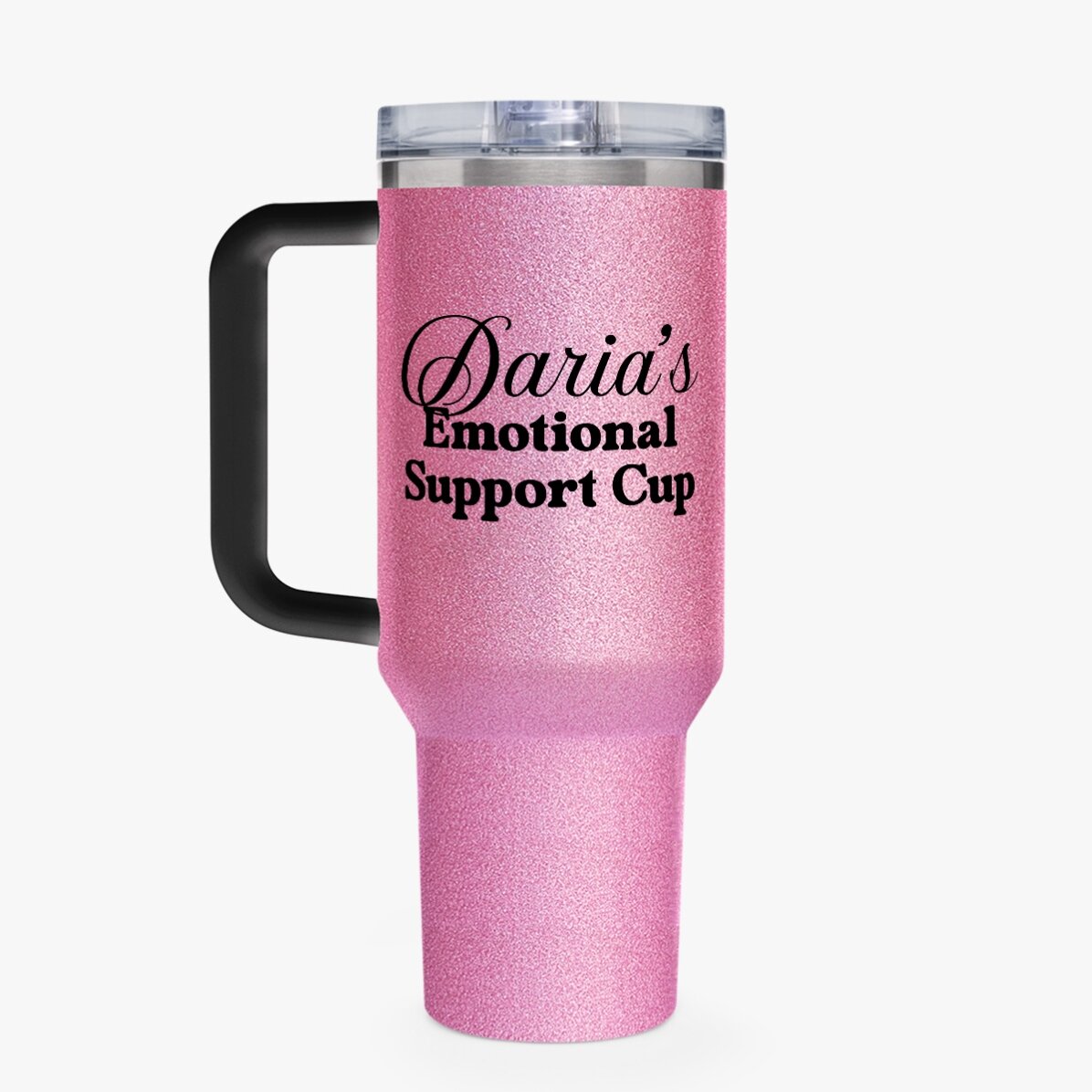 Cană termos cu mâner și pai personalizată - Emotional Support