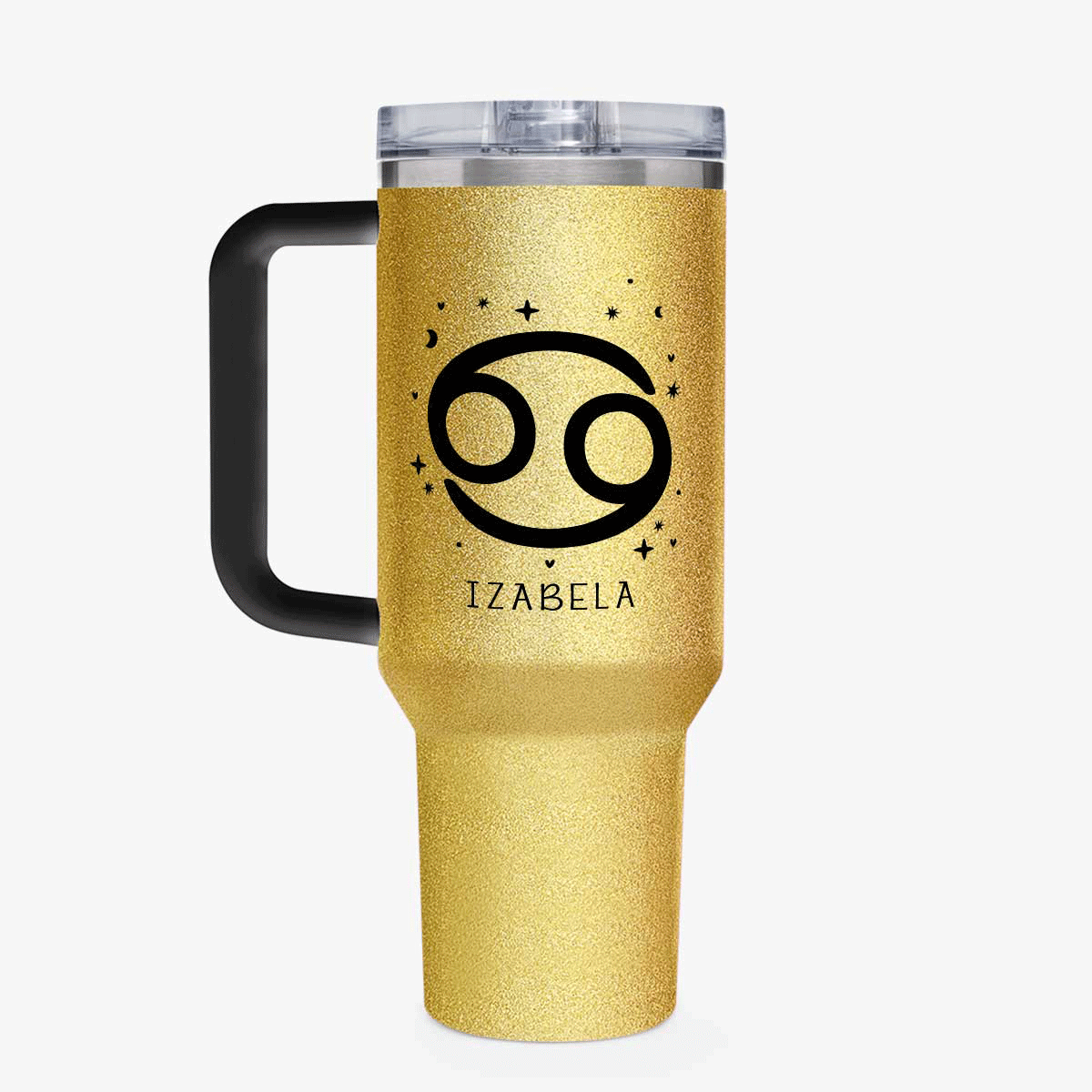 Cană termos cu mâner și pai personalizată - Zodie