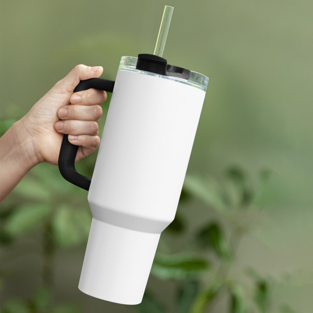 Cană termos cu mâner și pai personalizată cu nume - Limited Edition