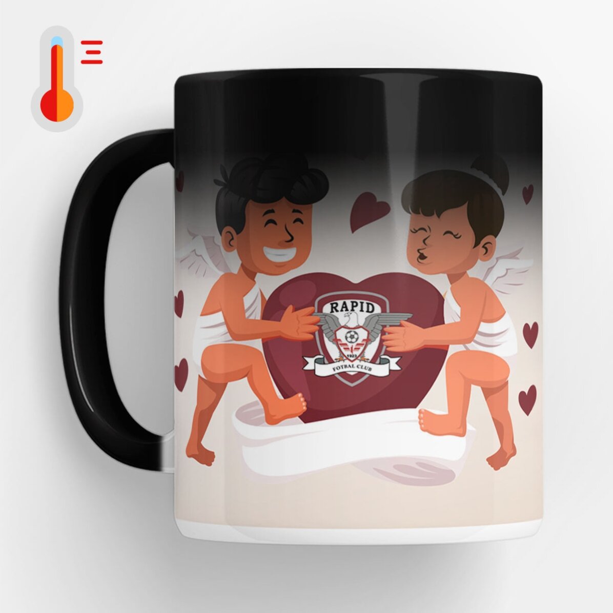 Cană termosensibilă FC Rapid personalizată cu text - Valentine