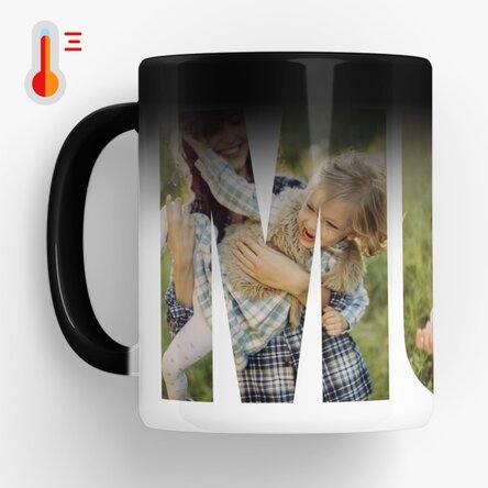 Cană termosensibilă personalizată cu 3 poze pentru mama