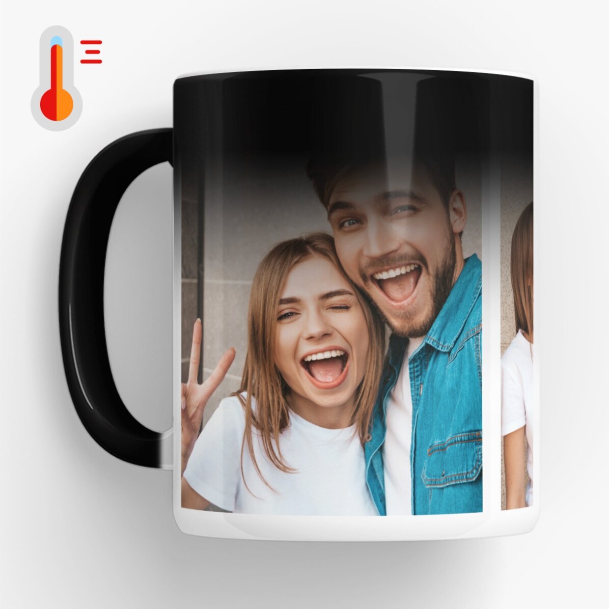 Cană termosensibilă personalizată cu 3 poze 