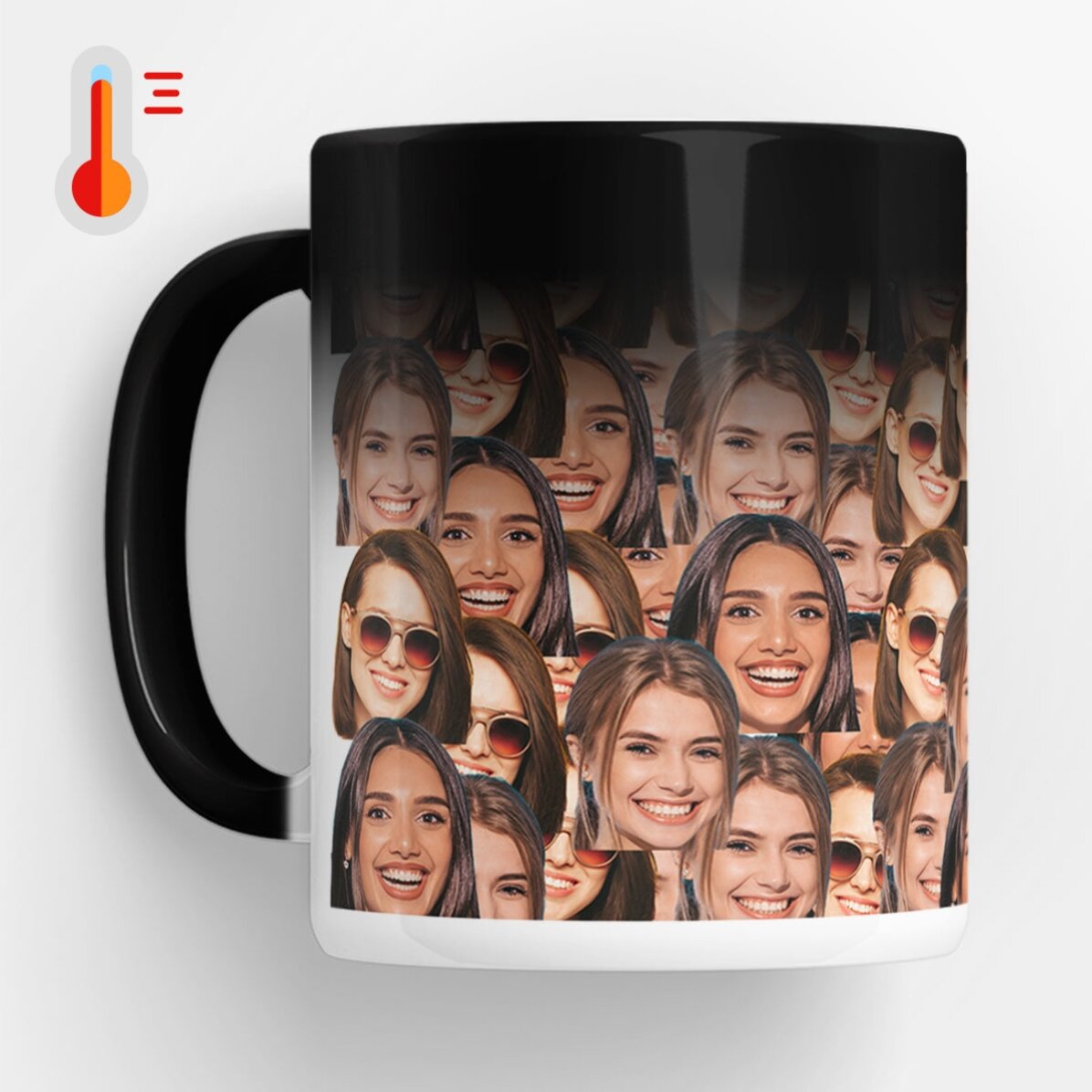 Cană termosensibilă personalizată cu colaj de 3 poze