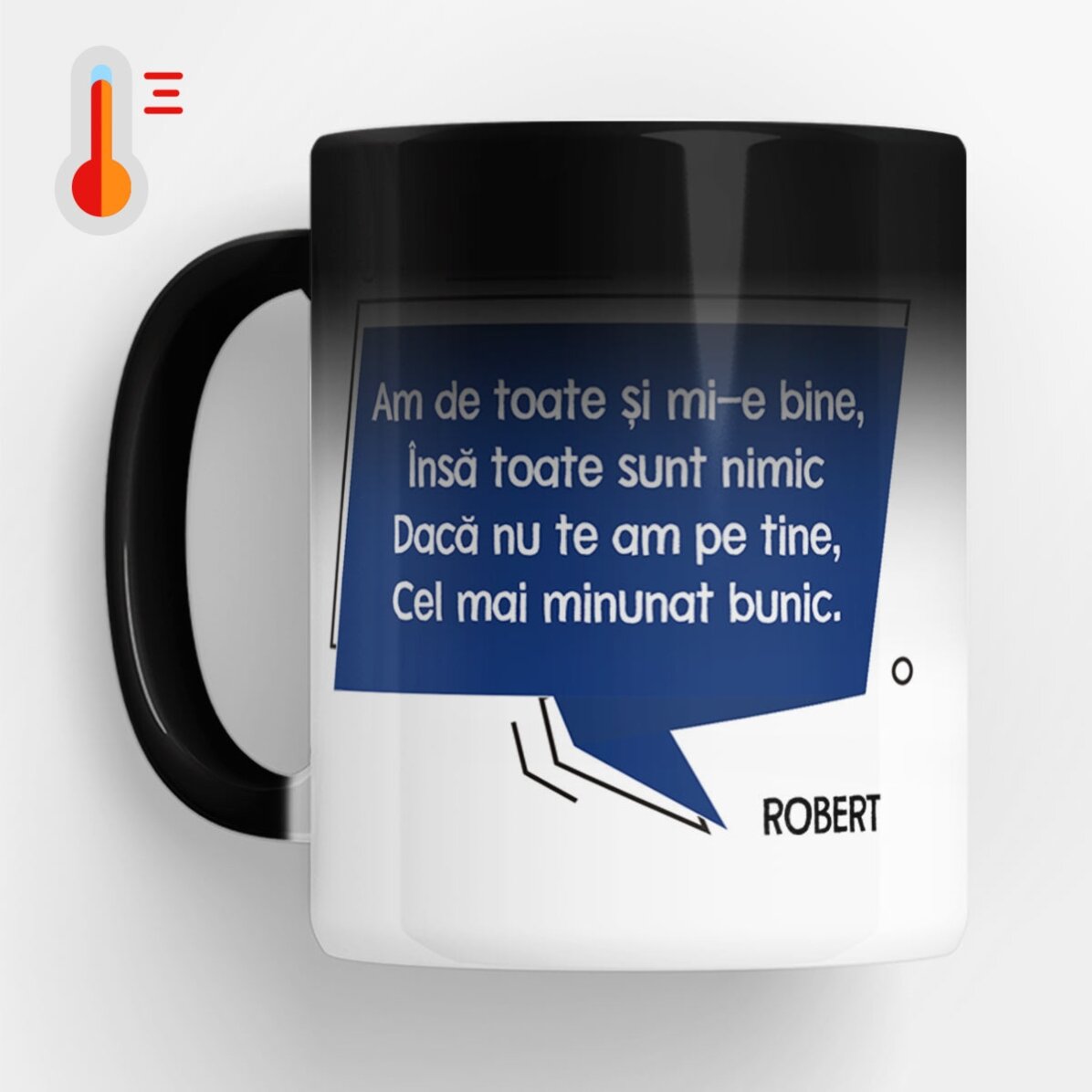 Cană termosensibilă personalizată cu mesaj pentru bunic x Flick