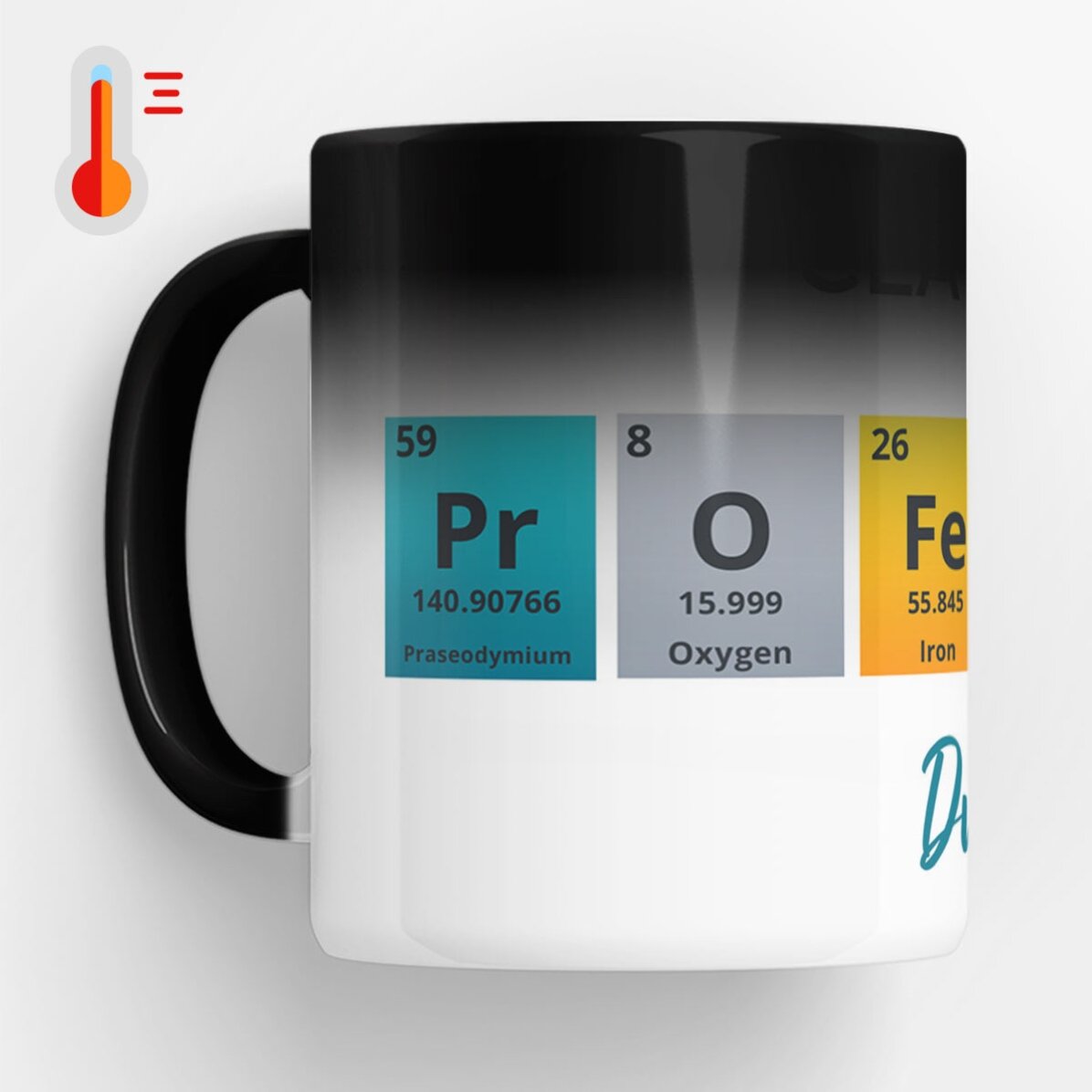 Cană termosensibilă personalizată cu mesaj - Pentru profesorii de Chimie