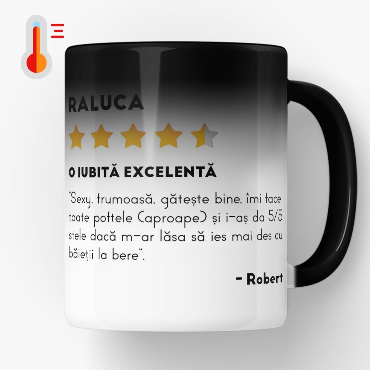 Cană termosensibilă personalizată cu o poză și text - Review