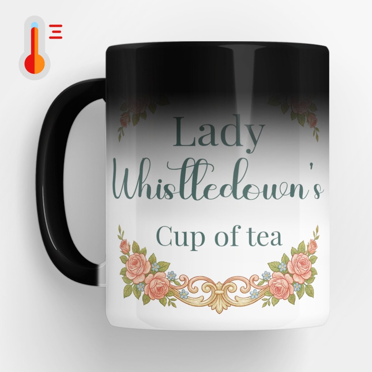 Personalised heat-sensitive mug with photo and text - Bridgerton Aesthetic