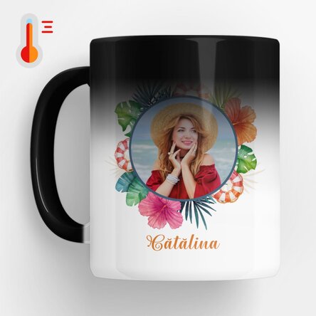 Cană termosensibilă personalizată cu poză și text - Summer