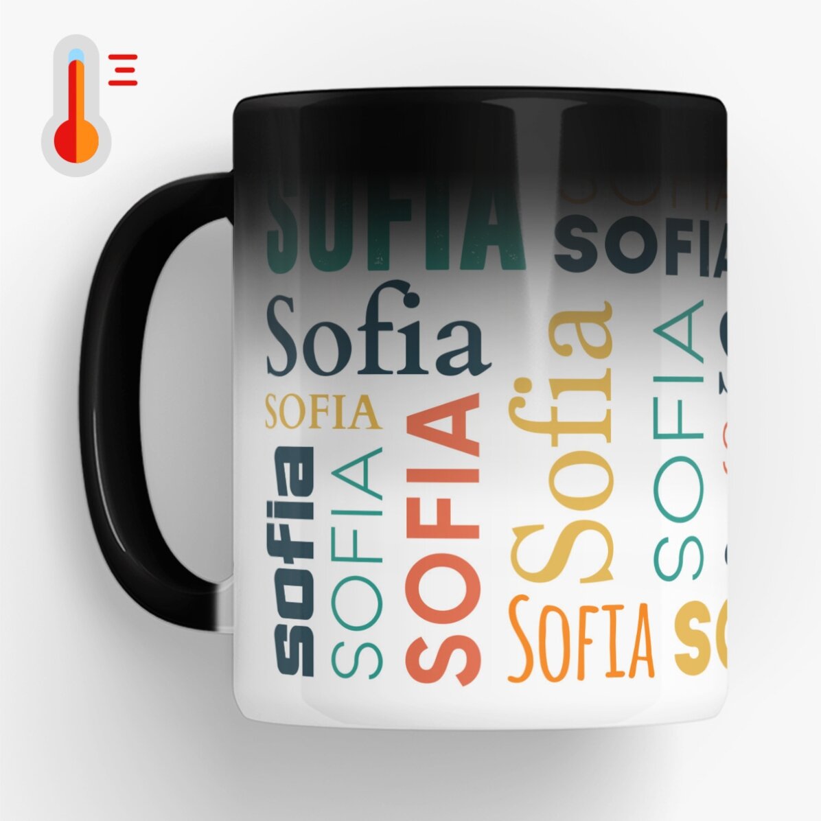 Cană termosensibilă personalizată cu prenumele tău 