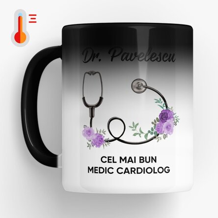 Cană termosensibilă personalizată cu text - Cel mai bun medic