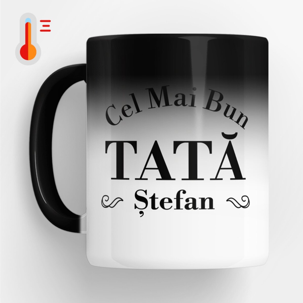 Personalised heat-sensitive mug with text – The Best Dad