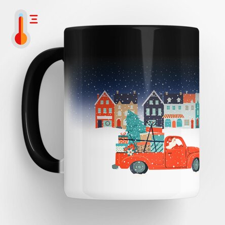 Cană termosensibilă personalizată cu text - Christmas Night