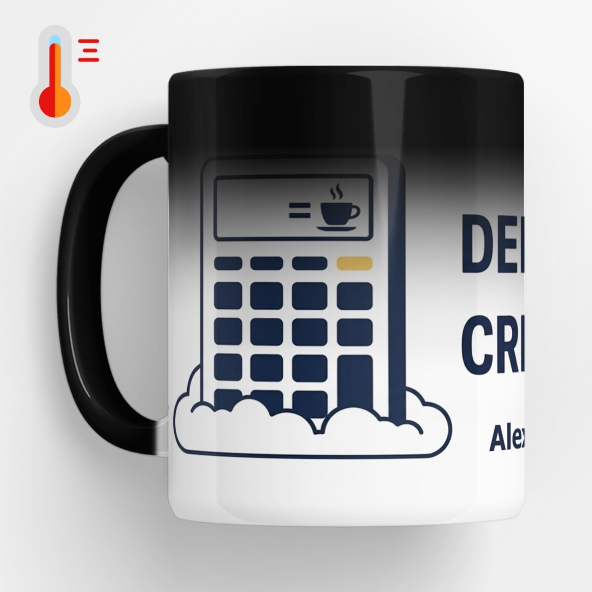 Personalised heat-sensitive mug with text - Accounting