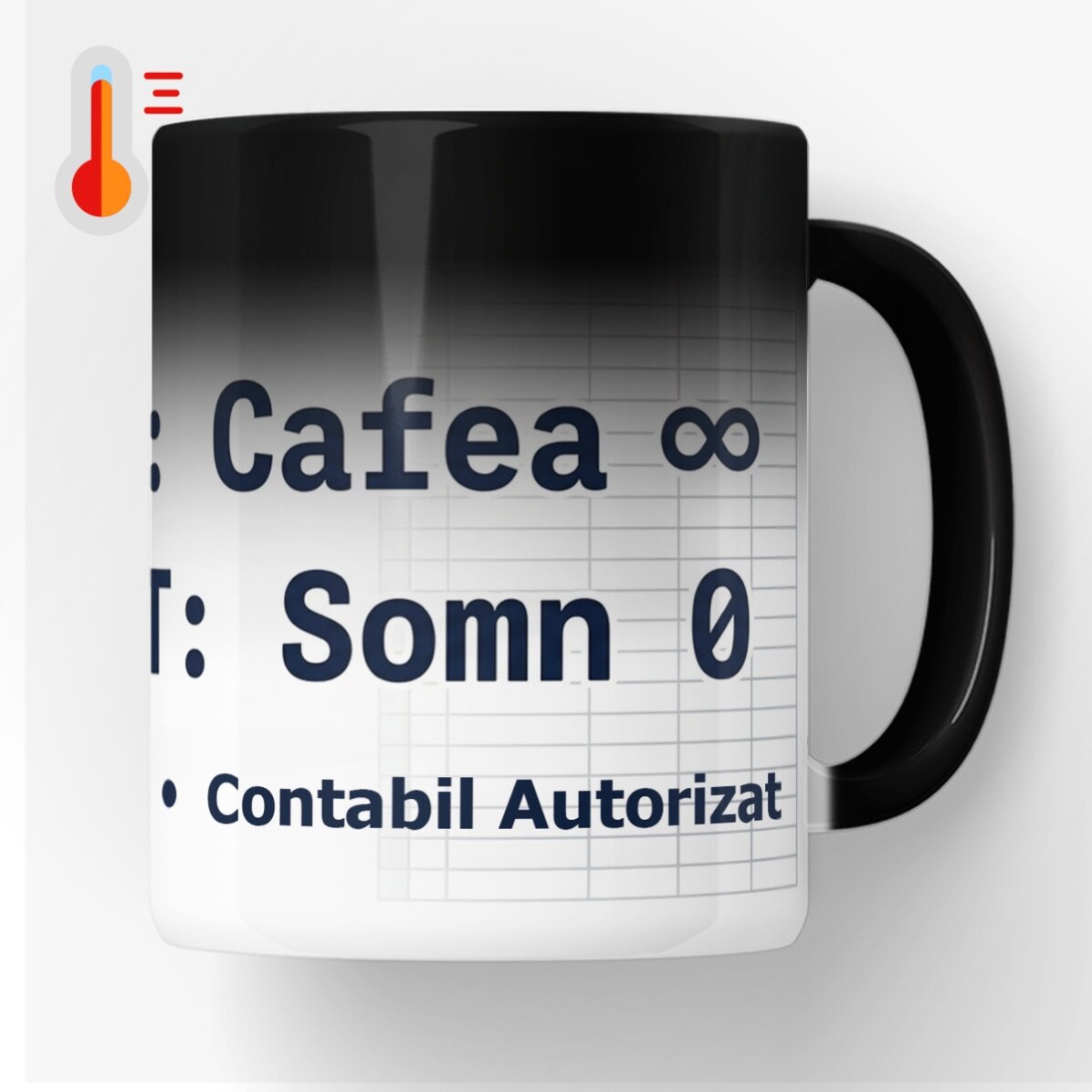 Personalised heat-sensitive mug with text - Accounting