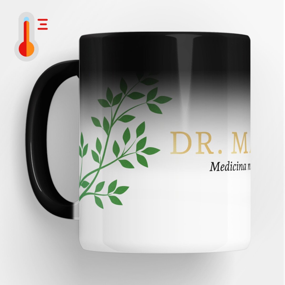 Personalised thermo-sensitive mug with text - Golden Doctor