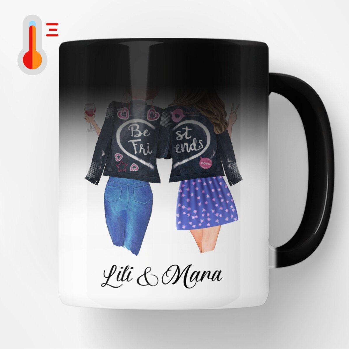 Cană termosensibilă personalizată cu text - Good friends